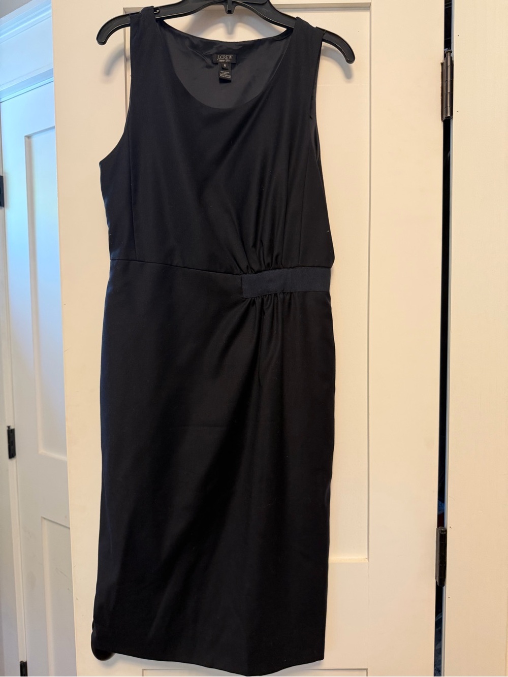 J. Crew Black Sleeveless Midi Sheath Dress